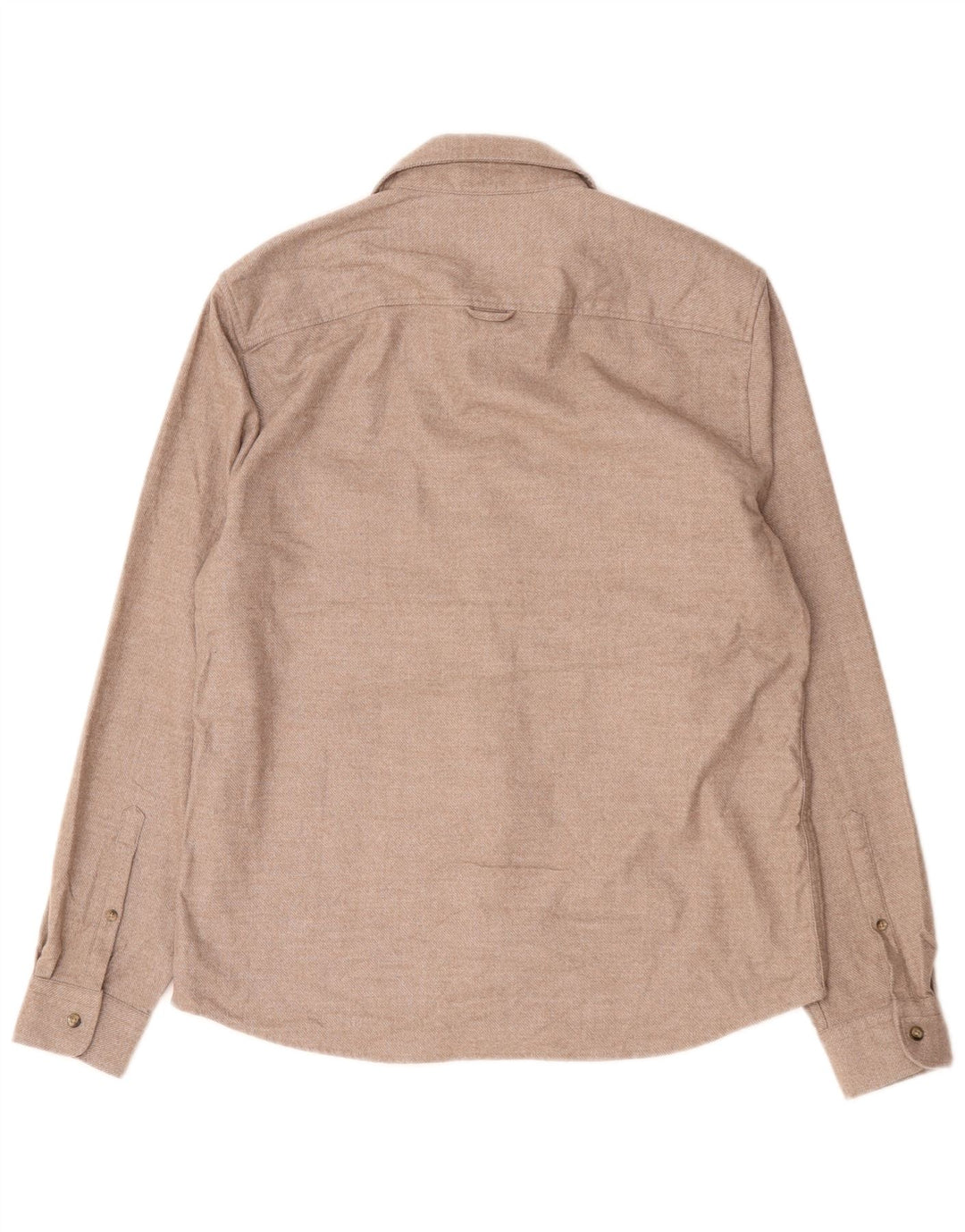 Reiss Herren-Flanellhemd mit normaler Passform, XL, beige meliert, Polyester