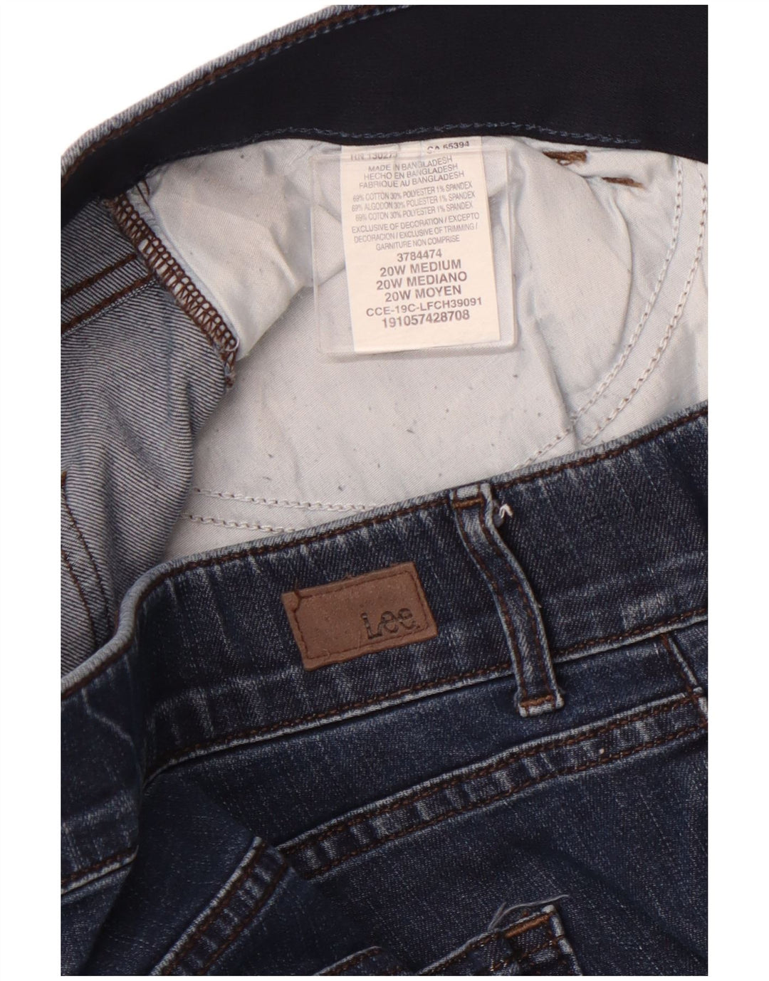 LEE Damen-Jeansshorts mit mittelhohem Bund und normaler Passform, US 20, 3XL, W40, blaue Baumwolle