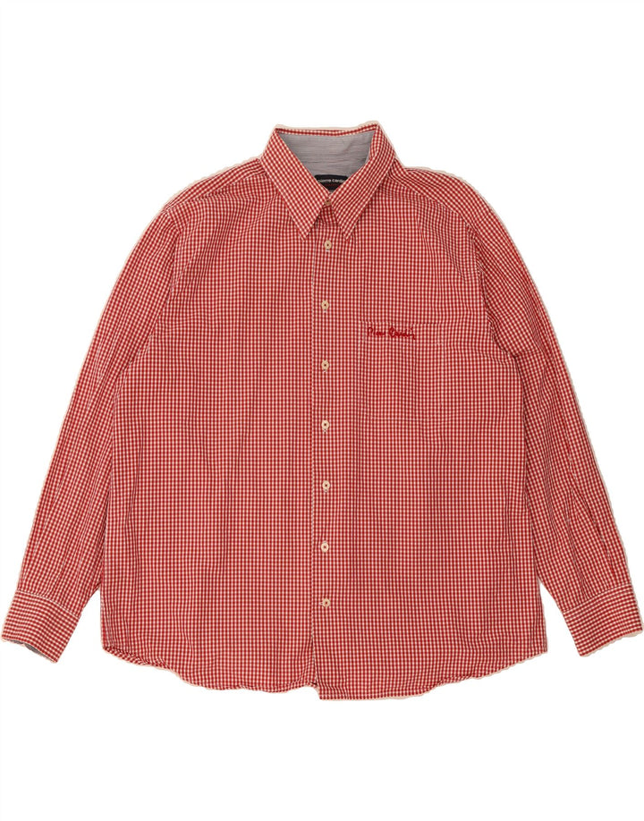 PIERRE CARDIN Mens Shirt XL Red Gingham Vintage Pierre Cardin and Second-Hand Pierre Cardin from Messina Hembry 