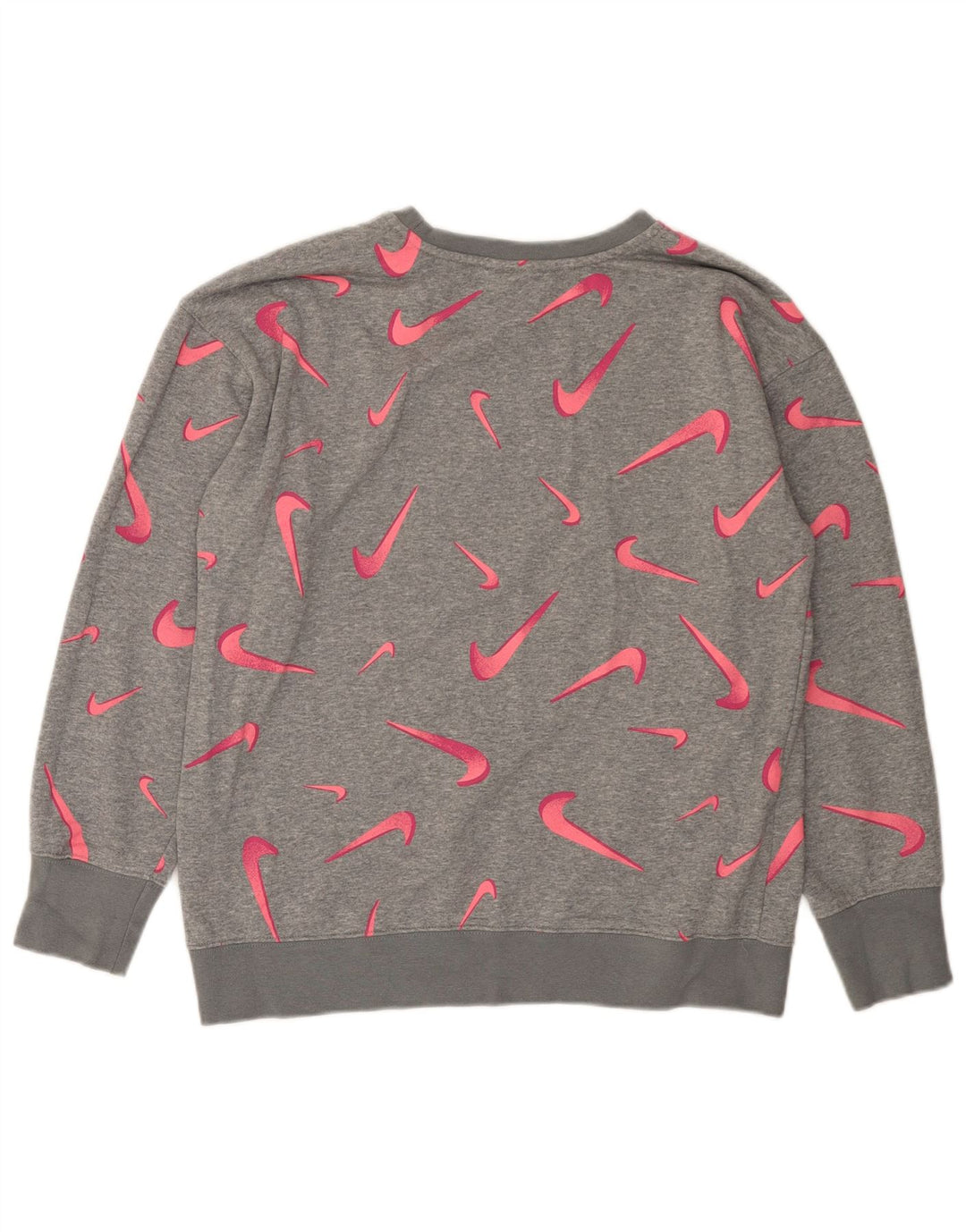 NIKE Mädchen-Sweatshirt mit Grafik, 13–14 Jahre, XL, grau, geometrisch