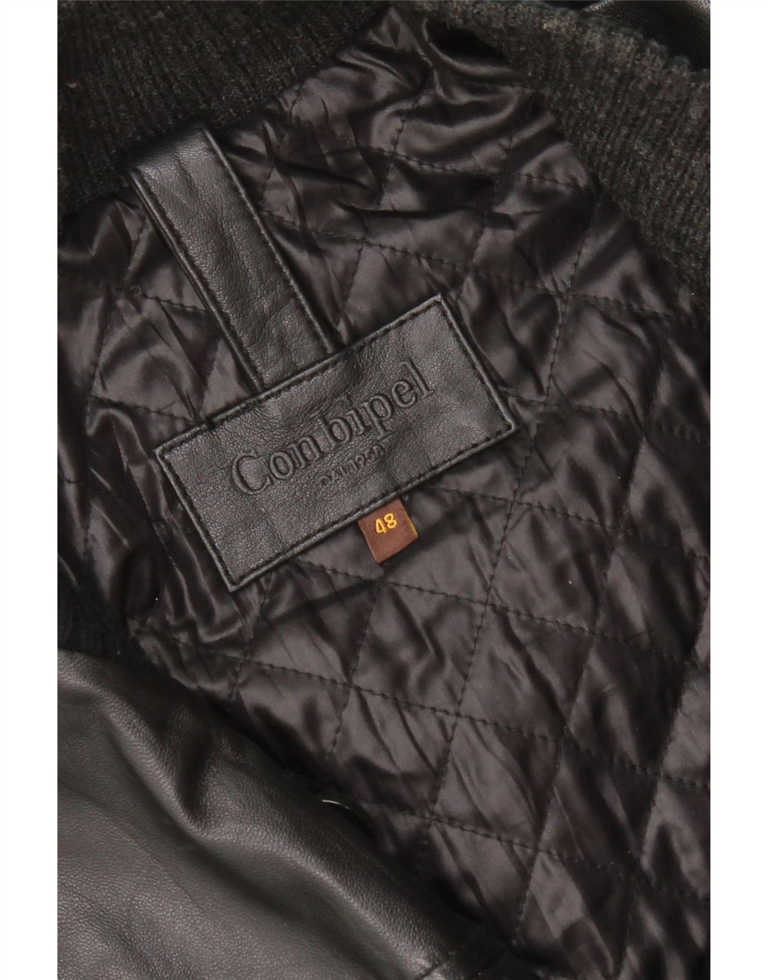 Conbipel Herren Bomber-Lederjacke IT 48 Mittelschwarzes Leder