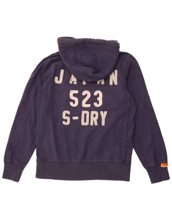 SUPERDRY Herren-Kapuzenpullover mit grafischem Muster, mittelmarineblaue Baumwolle