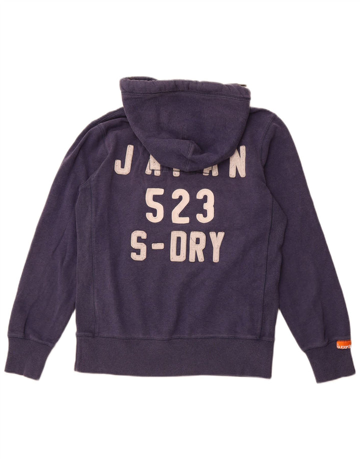 SUPERDRY Herren-Kapuzenpullover mit grafischem Muster, mittelmarineblaue Baumwolle