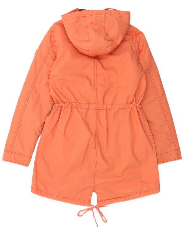TOMMY HILFIGER Damen Übergroße Kapuzenparkajacke UK 10 Small Orange