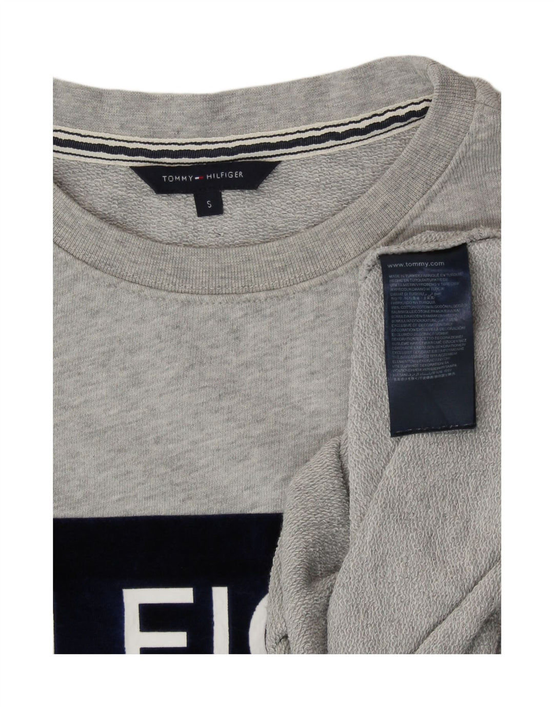 Womens Oversized Graphic Sweatshirt Jumper UK 10 Small Vintage Tommy Hilfiger and Second-Hand Tommy Hilfiger from Messina Hembry 