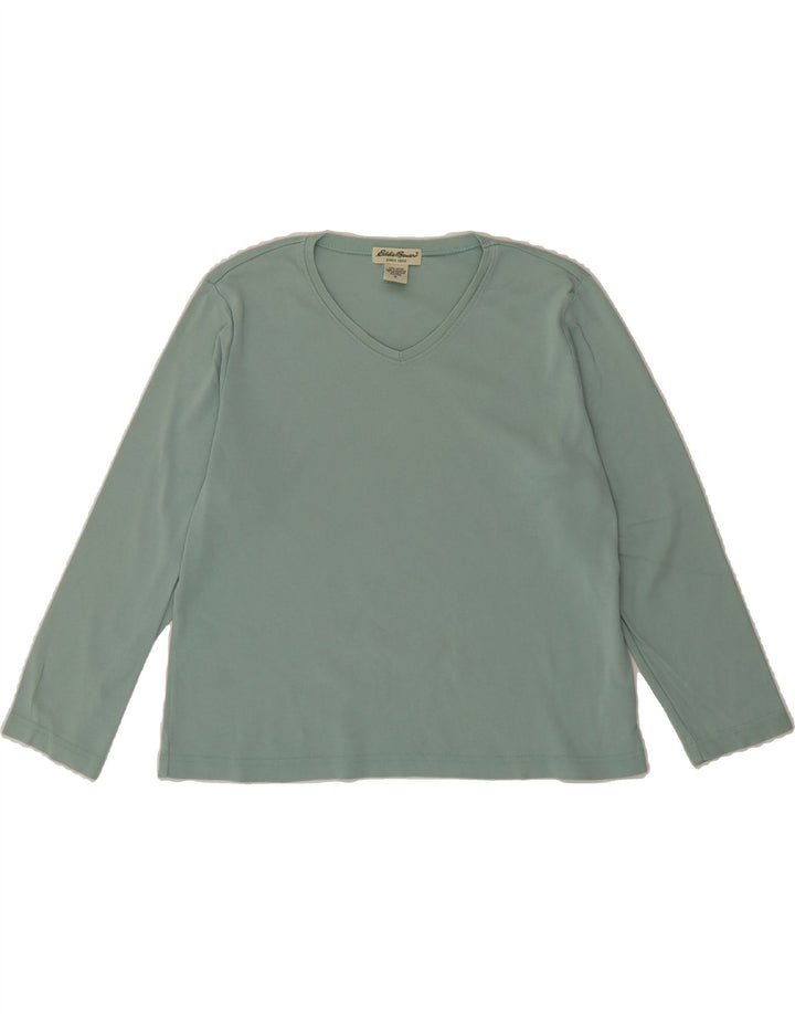 EDDIE BAUER Womens Petite Top Long Sleeve UK 14 Medium Green Cotton Vintage Eddie Bauer and Second-Hand Eddie Bauer from Messina Hembry 