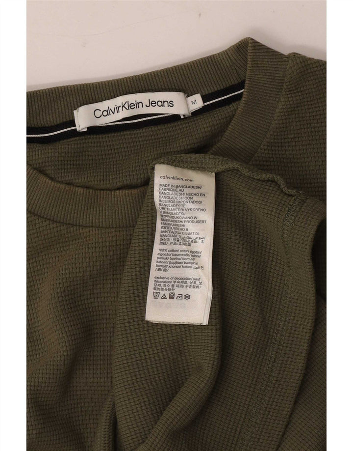 Calvin Klein Jeans Herren Grafik-Oberteil, langärmelig, Mittelkhaki, Baumwolle