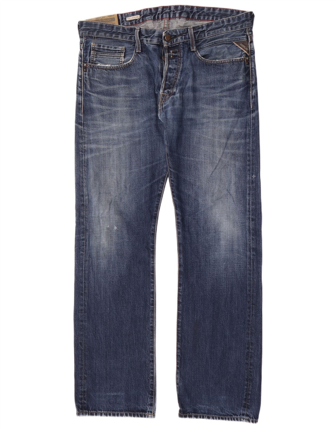 Replay Herren Billstrong Straight Jeans W38 L35 Blau