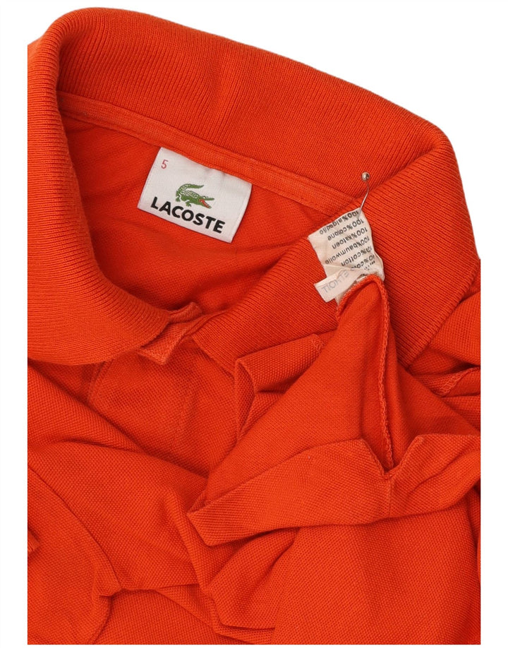 LACOSTE Herren-Poloshirt, Größe 5, große orangefarbene Baumwolle