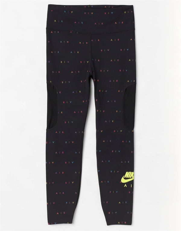 Nike Womens Graphic Leggings UK 12 Mittelschwarzes Polyester