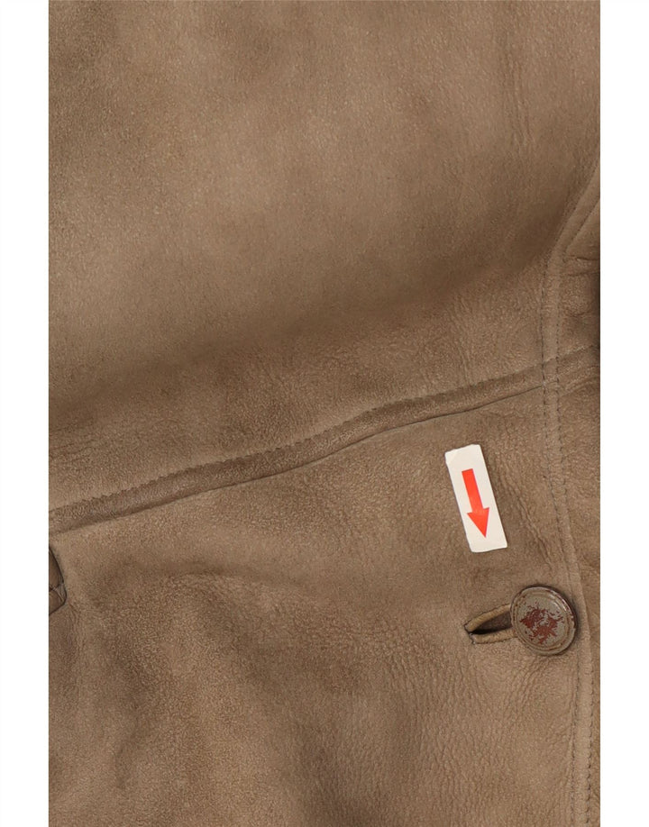 Genny Damen Lammfelljacke US 6 Mittelgraues Leder
