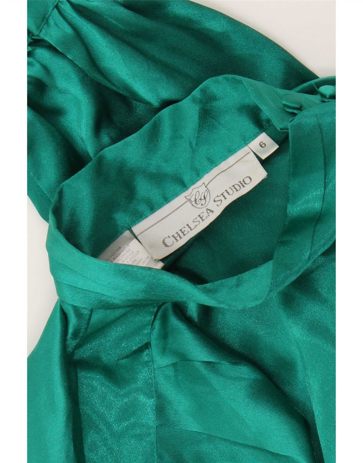 Chelsea Damen Langarm-Blusenoberteil US 6 Mittelgrünes Polyester