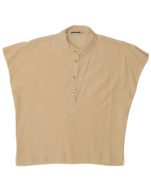Paolo Tonali Damen Übergroßes Blusenoberteil UK 10 Small Beige