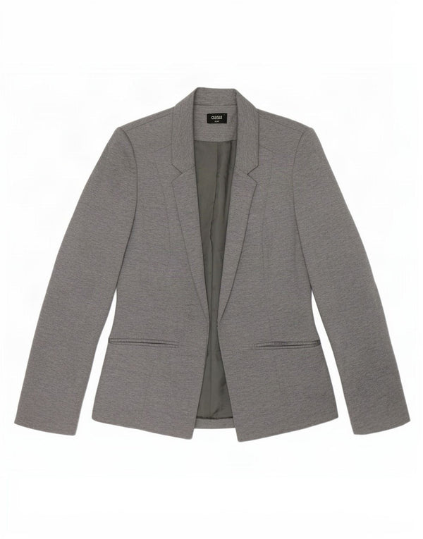Oasis Womens Open Blazer Jacke UK 8 Small Grau Polyester