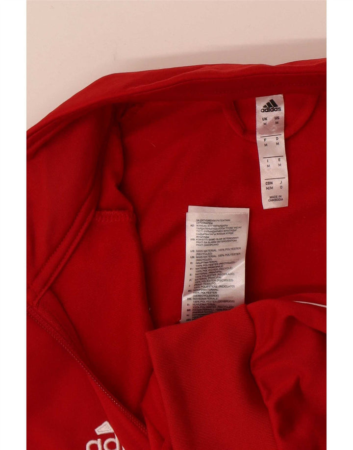 Adidas Herren-Trainingsanzug-Top-Jacke aus mittelrotem Polyester