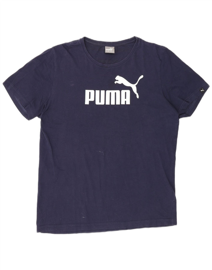 Puma Herren-T-Shirt mit Grafik, mittelgroß, marineblau, Baumwolle