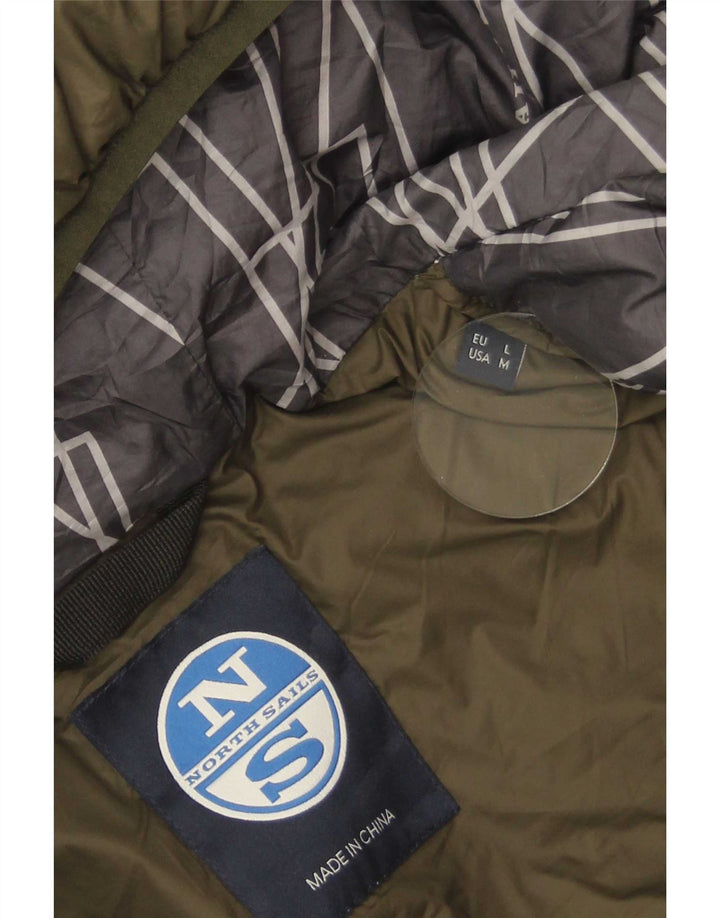 North Sails Herren-Jacke mit Kapuze, gepolstert, UK 40, Größe L, Khaki, Polyamid
