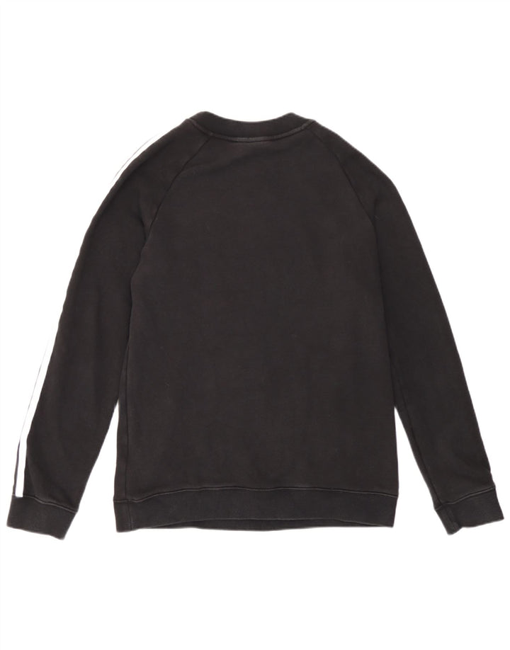 Adidas Damen Sweatshirt Pullover UK 14 Medium Schwarz Baumwolle