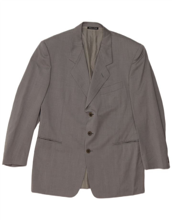 PAL ZILERI Herren-Blazer mit 3 Knöpfen, IT 50, groß, graue Schurwolle