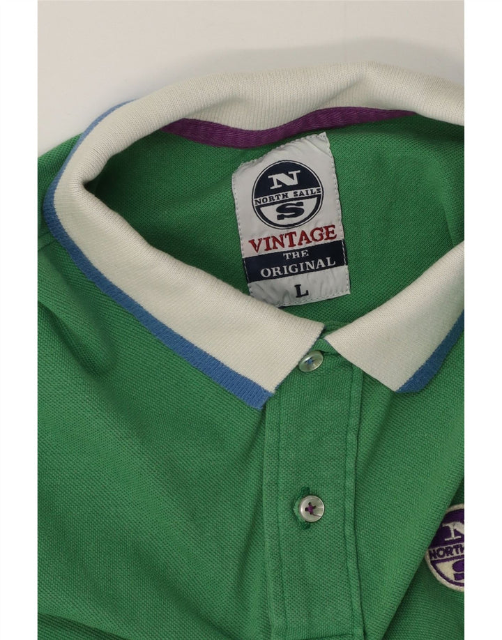 North Sails Herren Rugby-Poloshirt, groß, grün gestreift
