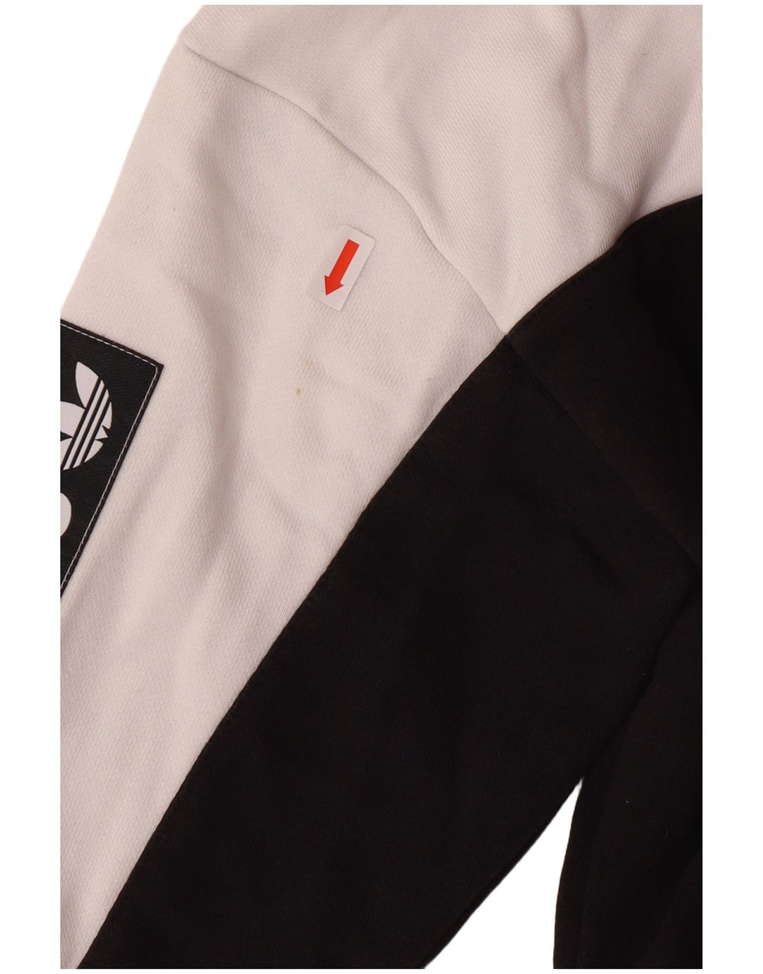 ADIDAS Damen Crop Graphic Sweatshirt Pullover UK 8 Small Weiß Farbblock