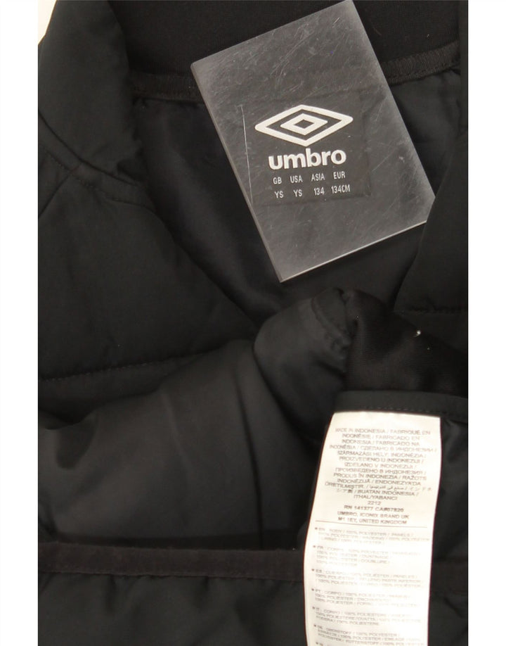 UMBRO Mädchen Ireland Wattierte Jacke, 8–9 Jahre, Größe S, Schwarz, Polyester