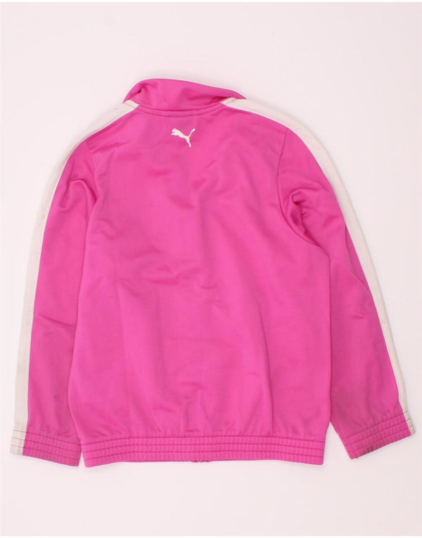 Puma Mädchen-Trainingsanzugoberteil mit Grafik, 3–4 Jahre, Rosa, Farbblock
