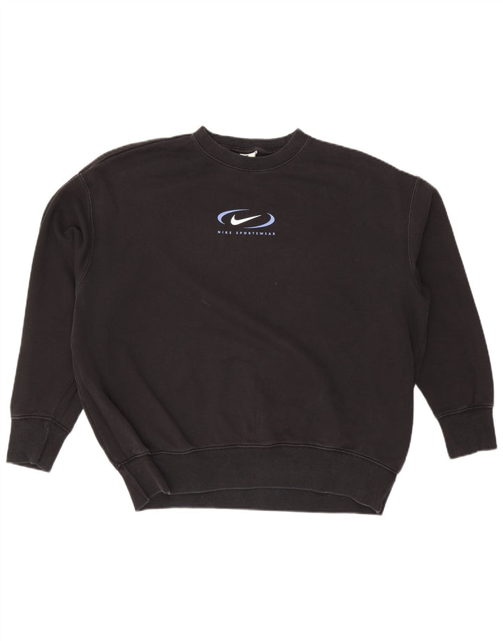 Nike Herren-Sweatshirt mit Grafik, lockere Passform, mittlere schwarze Baumwolle