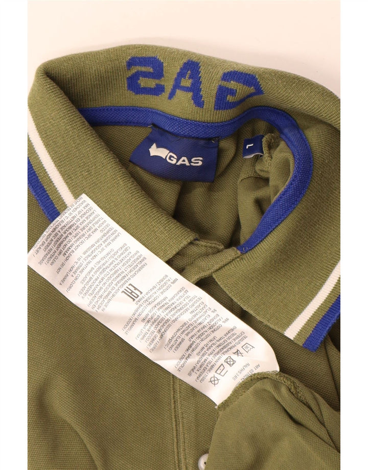 Gas Herren-Poloshirt, groß, Khaki, Baumwolle