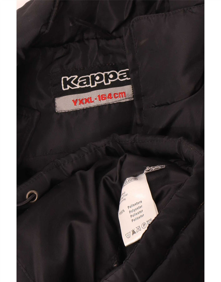 Kappa Boys Graphic Wattierte Jacke 13–14 Jahre 2XL Schwarz Polyester