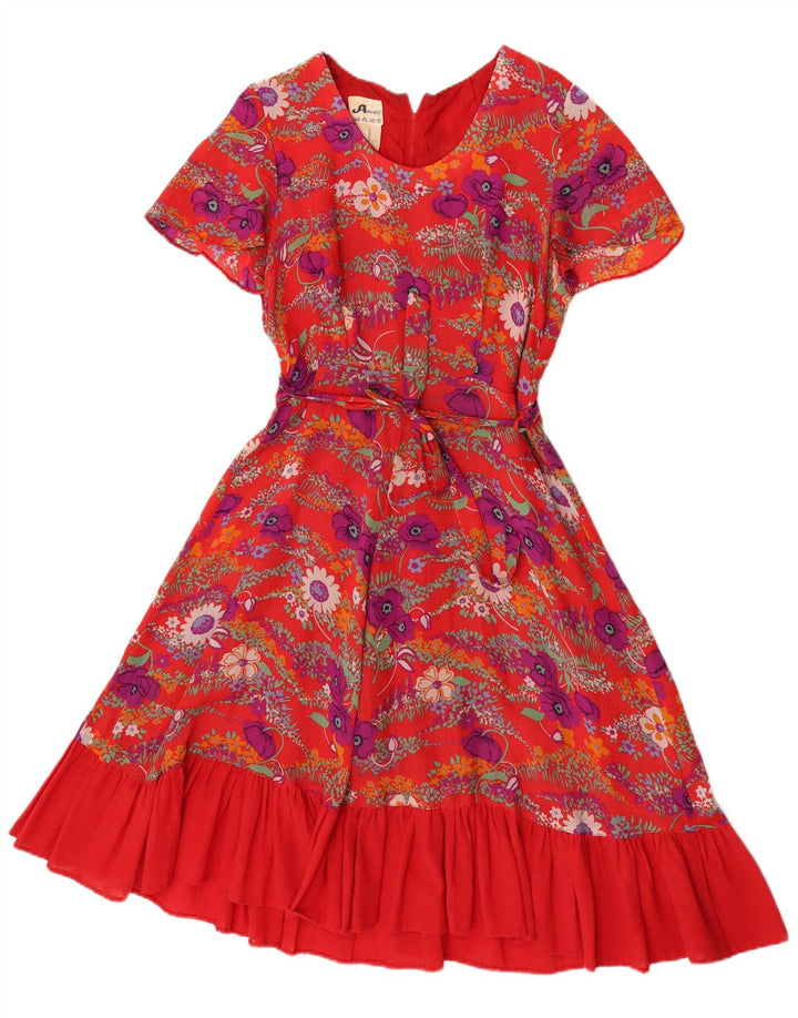 Arnel Damen-A-Linien-Kleid, EU 42, großes rotes Blumenmuster