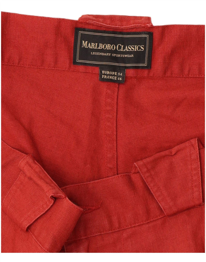 Marlboro Classics Herren Cargoshorts EU 54 2XL W34 Rotes Leinen
