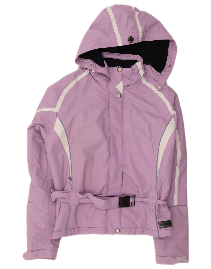 Brugi Damen Skijacke mit Kapuze UK 16 Large Lila Colourblock Polyester