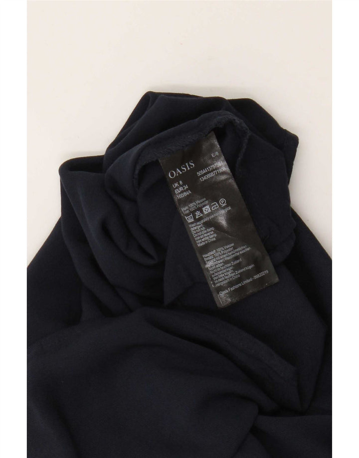 Oasis Damen Crop Off Shoulder Top UK 8 Small Marineblaue Viskose