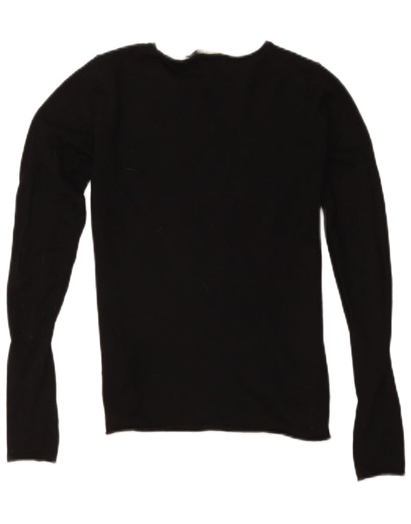 Zara Damen Top Langarm UK 10 Small Schwarz Modal