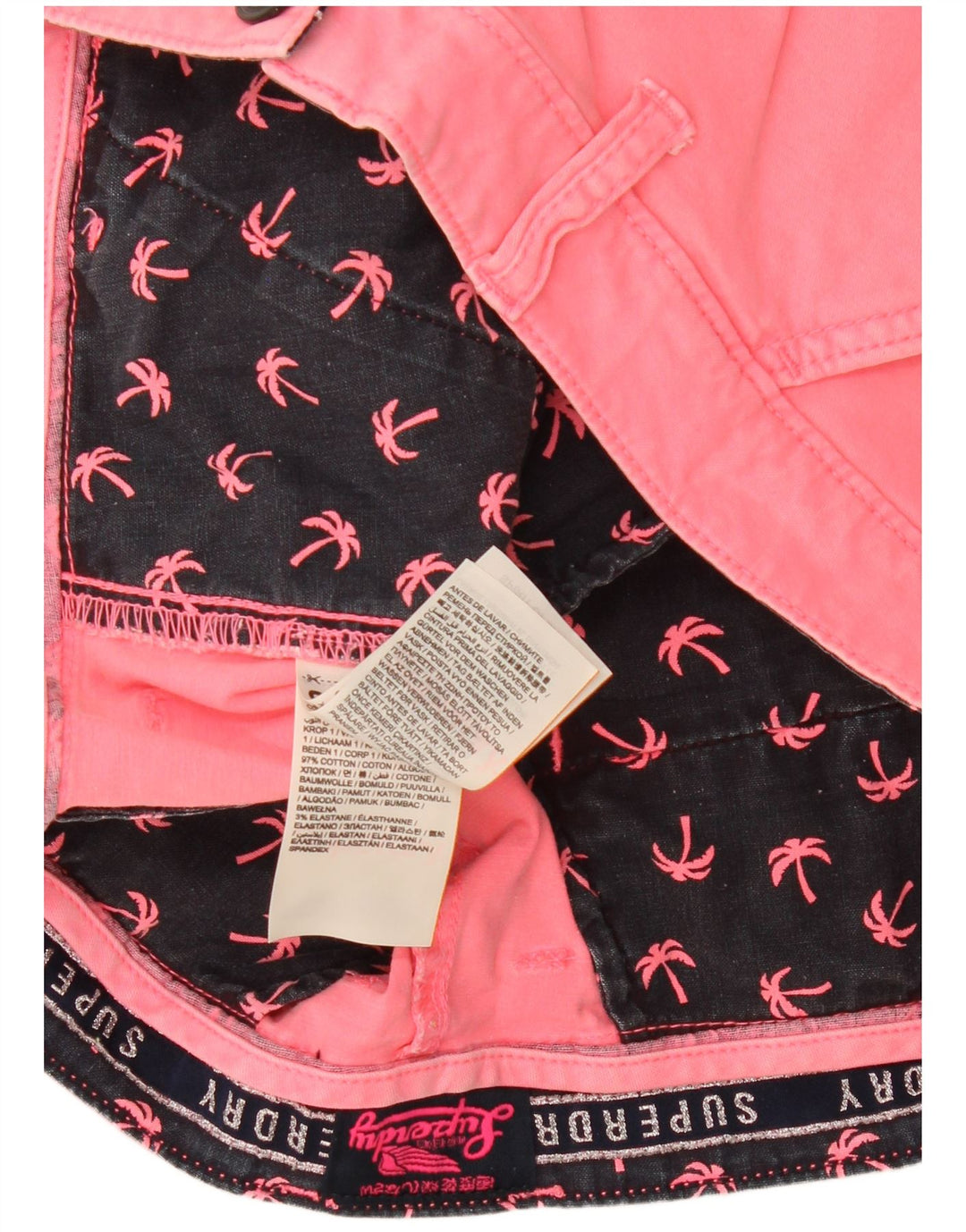 Superdry Damen Hotpants W34 Large Rosa Baumwolle