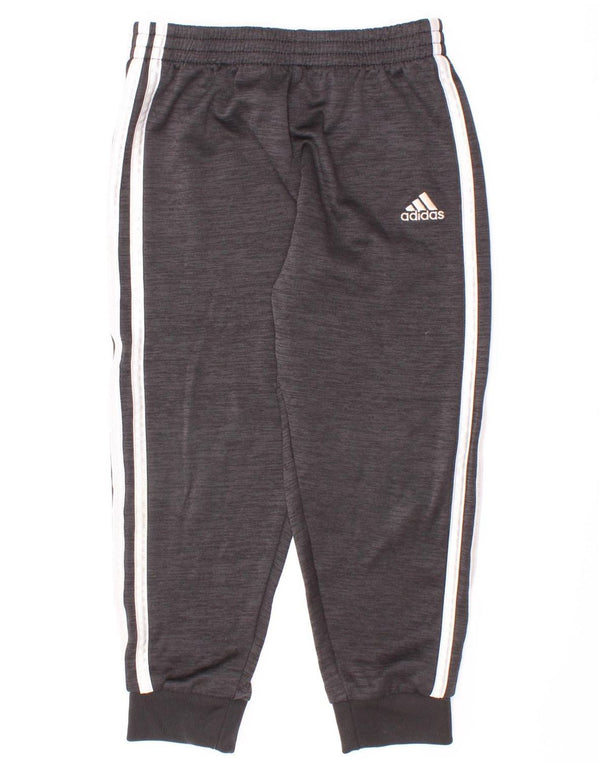 Adidas Jungen-Trainingshose, Jogginghose, 5–6 Jahre, grau geflecktes Polyester