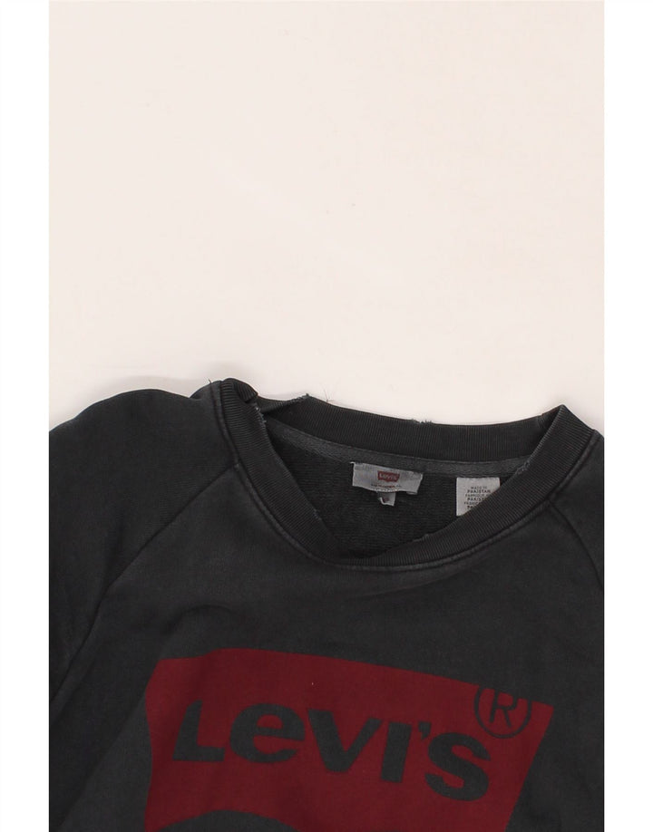 LEVI'S Mens Graphic Sweatshirt Jumper XS Black Cotton Vintage Levi's and Second-Hand Levi's from Messina Hembry 