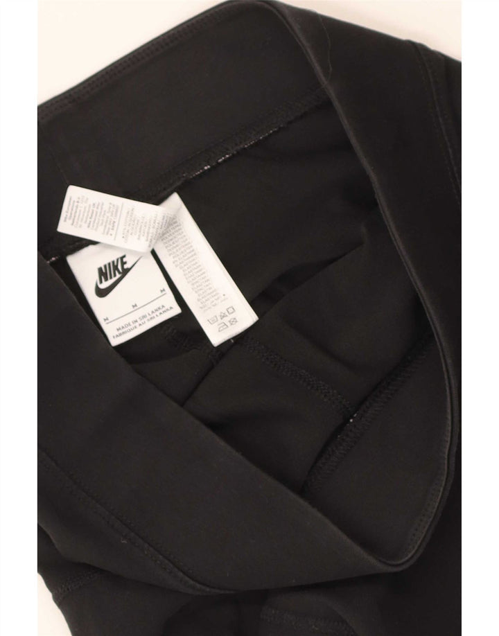 Nike Womens Graphic Leggings UK 12 Mittelschwarze Colourblock-Baumwolle