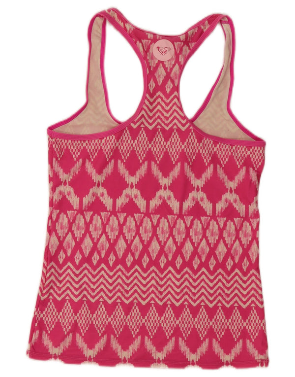 ROXY Damen Weste Top UK 12 Mittelrosa Ikat Polyamid