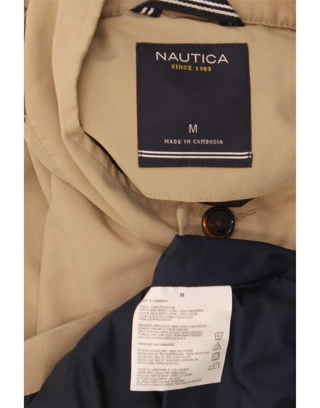 Nautica Herren Bomberjacke UK 38 Medium Beige Polyester