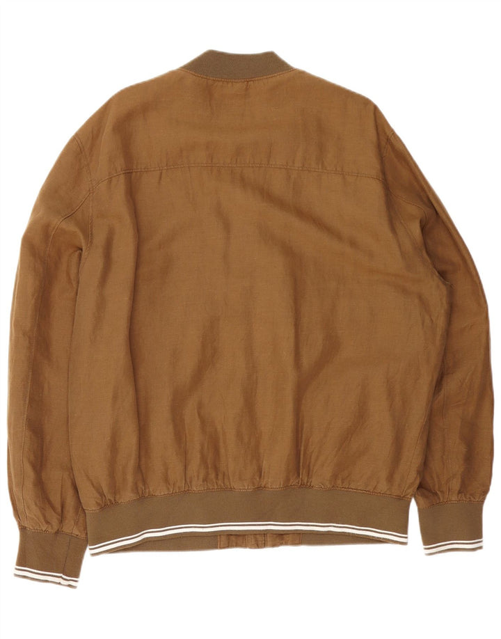 C & A Herren Bomberjacke UK 42 XL Braune Baumwolle