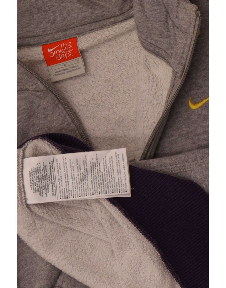 Nike Herren-Kapuzenpullover mit Reißverschluss, groß, graue Farbblock-Baumwolle