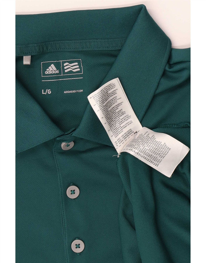 Adidas Herren-Poloshirt, groß, grün, Polyester