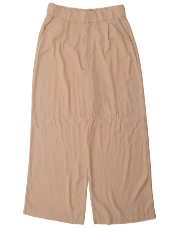 Zara Damen-Chinohose mit hoher Taille und weitem Bein, XL, W32, L32, Beige, Lyocell