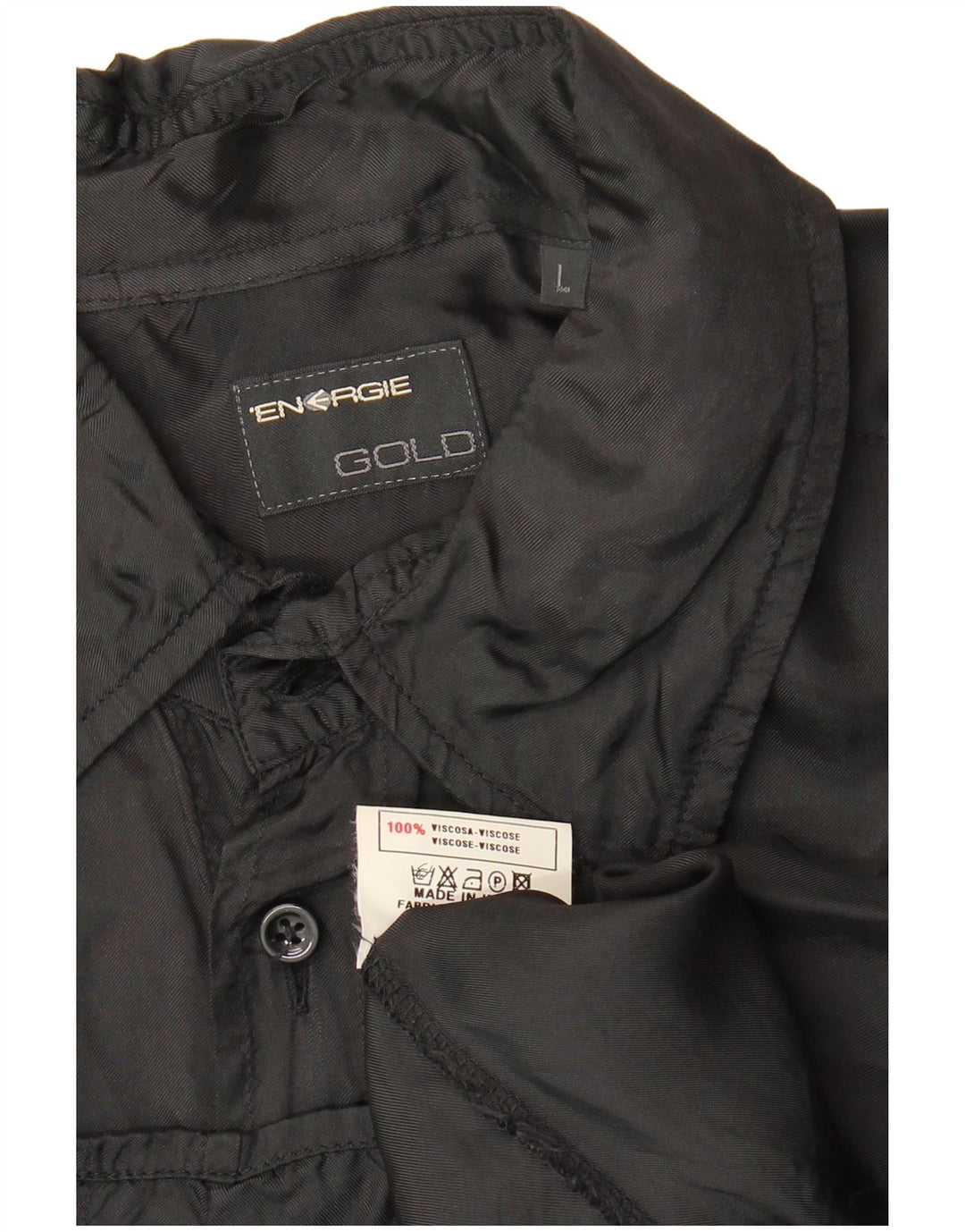 Energie Herrenhemd Large Schwarz Viskose