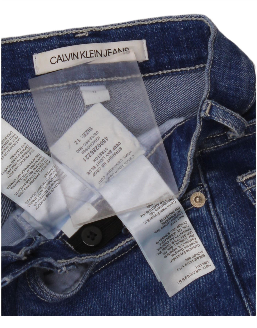 CALVIN KLEIN Mädchen Straight Jeans 11-12 Jahre W26 L23 Blaue Baumwolle