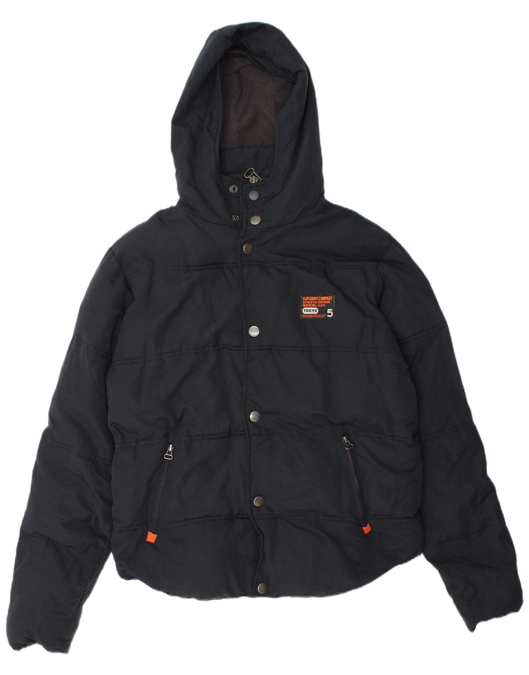 Superdry Herren-Jacke mit Kapuze, gepolstert, Größe 40, Marineblau, Nylon