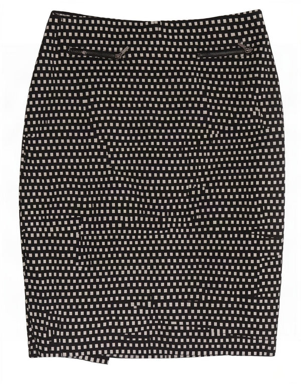 Marks & Spencer Damen Bleistiftrock UK 10 Small W30 Marineblau Geometrisch