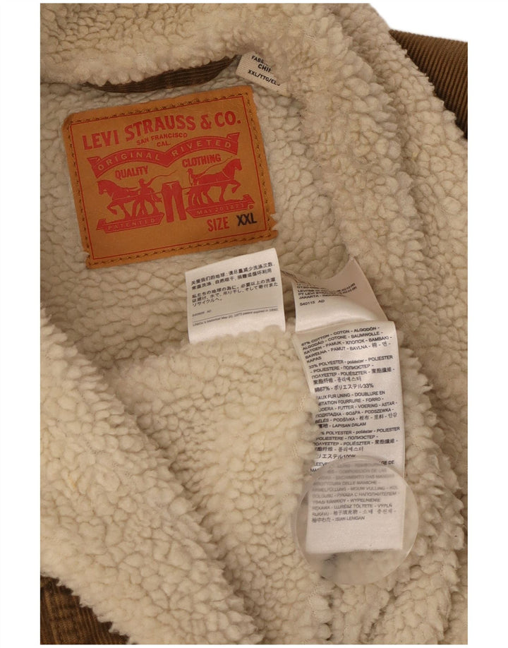 LEVI'S Herren Sherpa Cordjacke UK 44 2XL Beige Baumwolle
